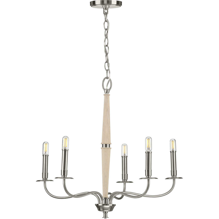 Progress Lighting P400199-009 Five Light Chandelier, Brushed Nickel