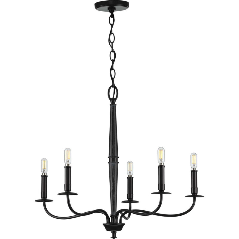 Progress Lighting P400199-031 Five Light Chandelier, Black