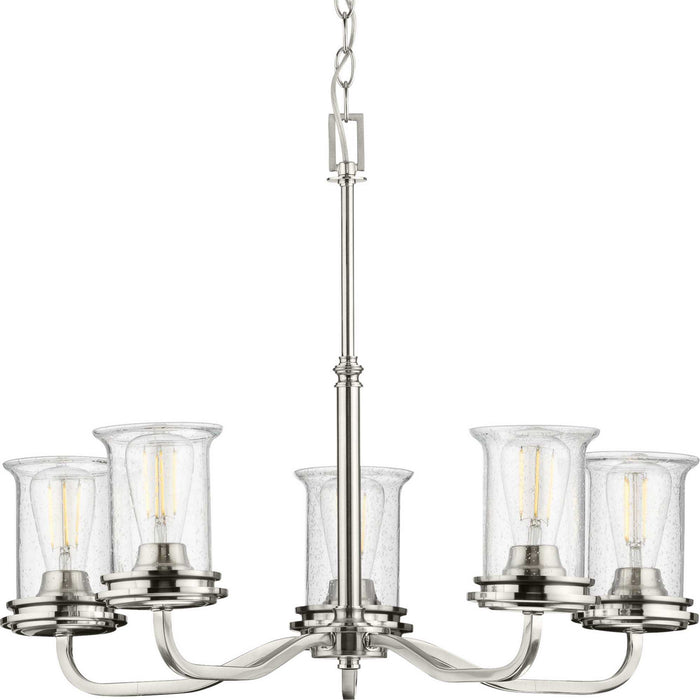 Progress Lighting P400206-009 Five Light Chandelier, Brushed Nickel