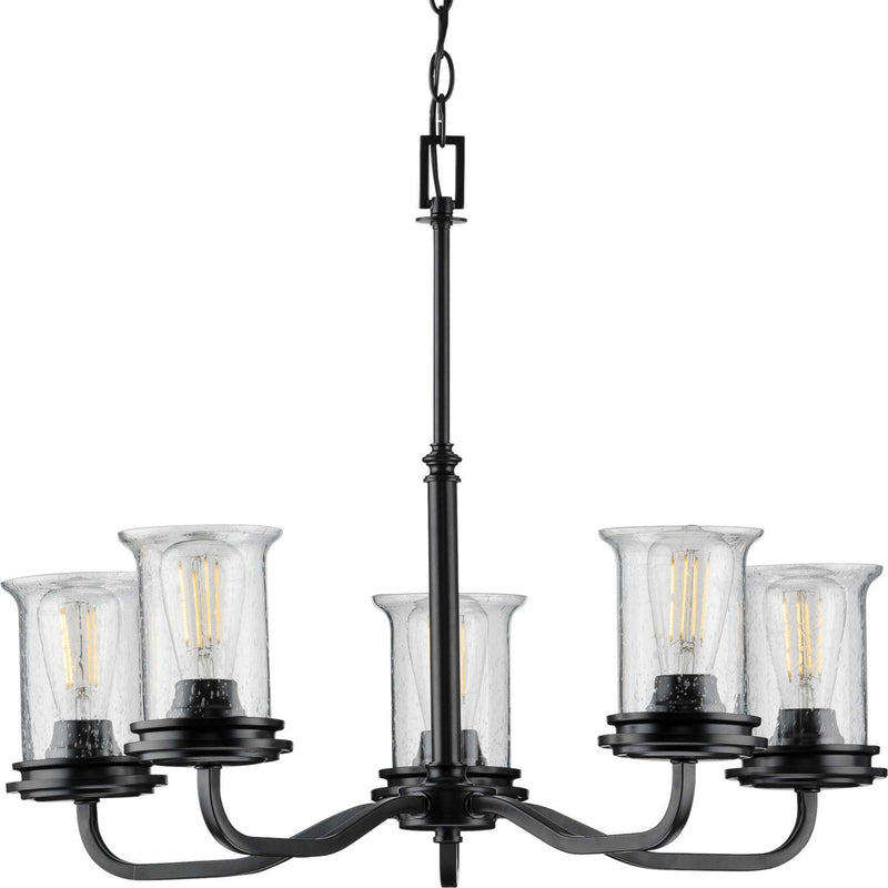 Progress Lighting P400206-031 Five Light Chandelier, Black