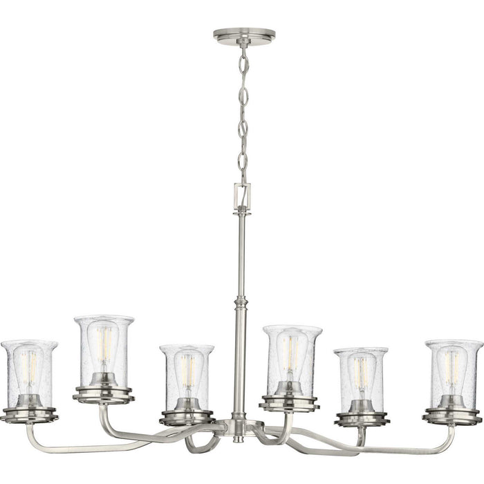 Progress Lighting P400207-009 Six Light Chandelier, Brushed Nickel