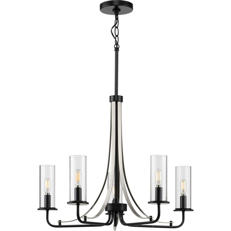 Progress Lighting P400209-031 Five Light Chandelier, Black