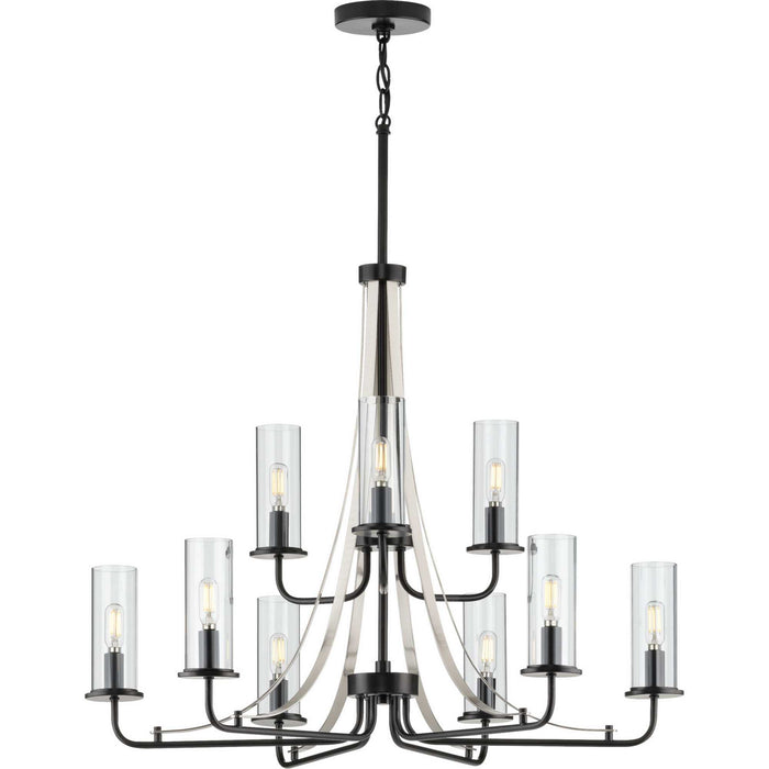 Progress Lighting P400210-031 Nine Light Chandelier, Black