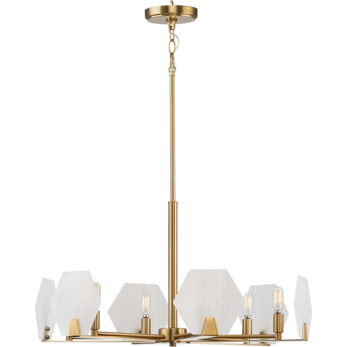 Progress Lighting P400216-109 Six Light Chandelier, Brushed Bronze
