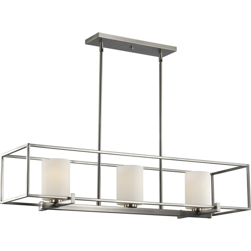 Progress Lighting P400225-009 Three Light Island Chandelier, Brushed Nickel