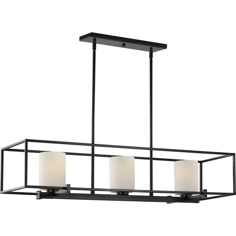Progress Lighting P400225-031 Three Light Island Chandelier, Black