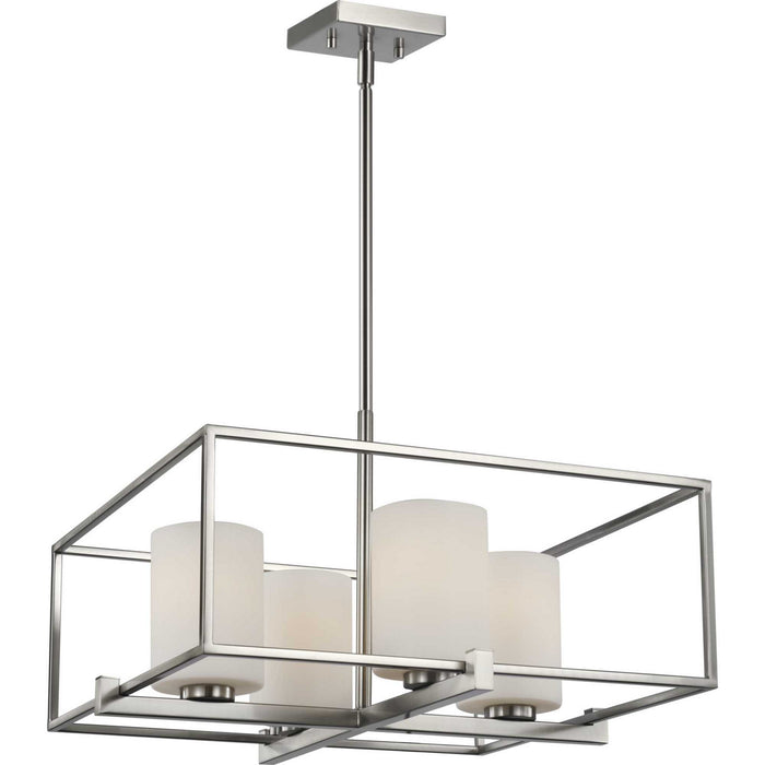 Progress Lighting P400226-009 Four Light Chandelier, Brushed Nickel