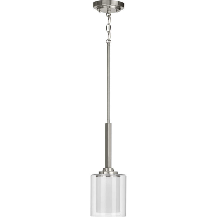Progress Lighting P500103-009 One Light Mini Pendant, Brushed Nickel