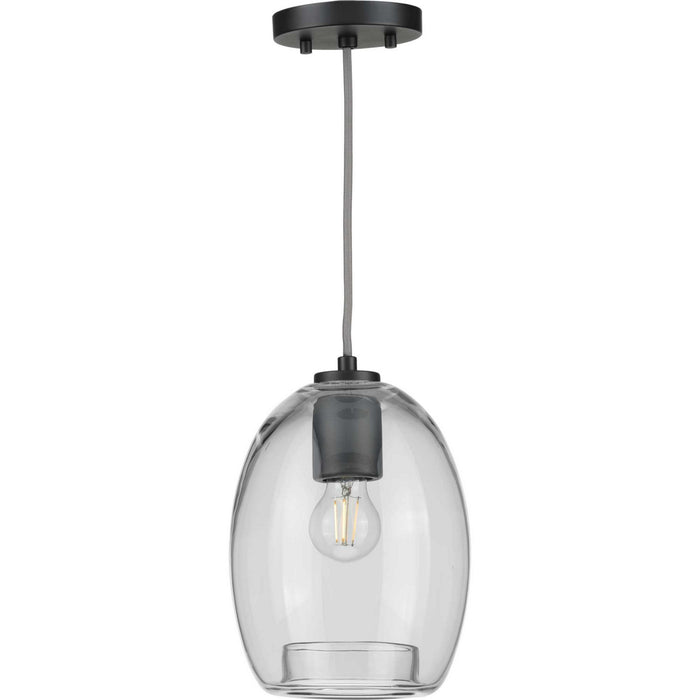 Progress Lighting P500159-143 One Light Mini Pendant, Graphite