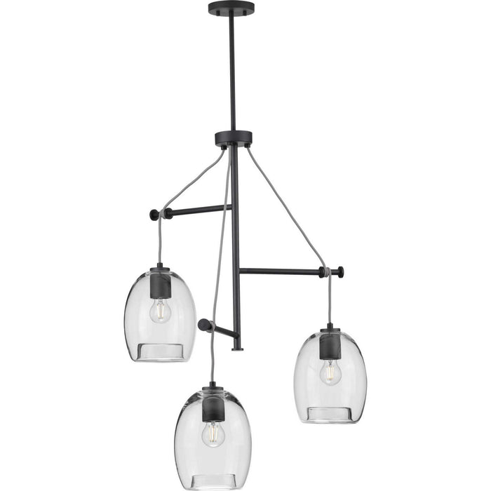 Progress Lighting P500160-143 Three Light Pendant, Graphite