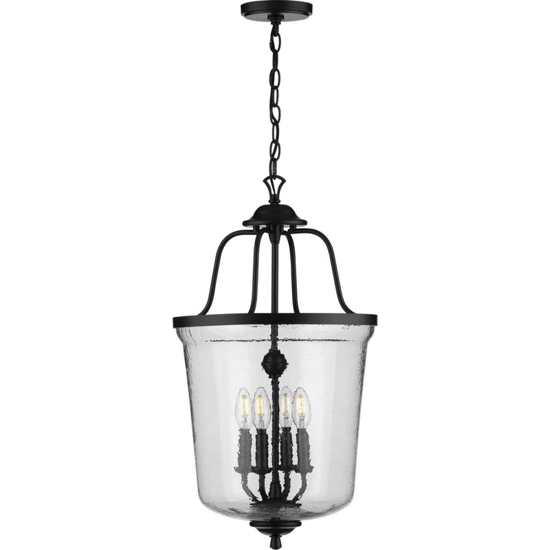 Progress Lighting P500207-031 Four Light Foyer Pendant, Black