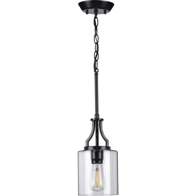 Progress Lighting P500208-031 One Light Mini Pendant, Black