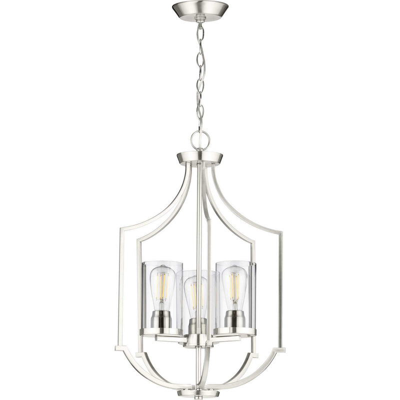 Progress Lighting P500209-009 Three Light Foyer Pendant, Brushed Nickel