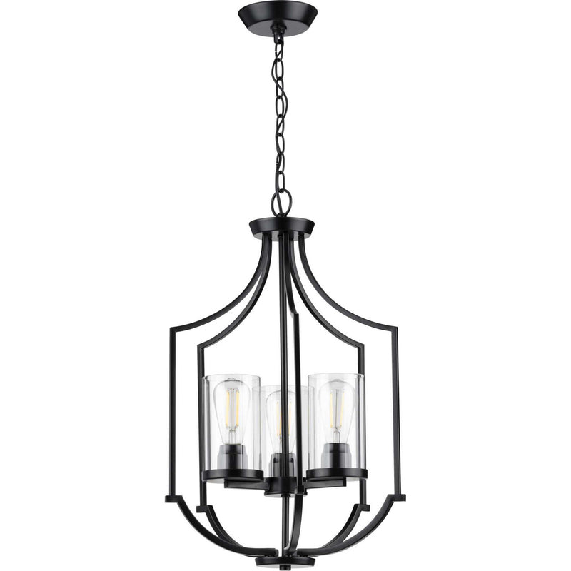 Progress Lighting P500209-031 Three Light Foyer Pendant, Black
