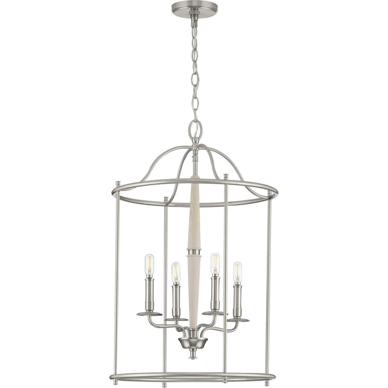 Progress Lighting P500210-009 Four Light Foyer Pendant, Brushed Nickel