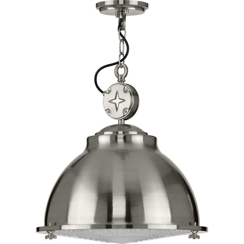 Progress Lighting P500212-009 One Light Pendant, Brushed Nickel
