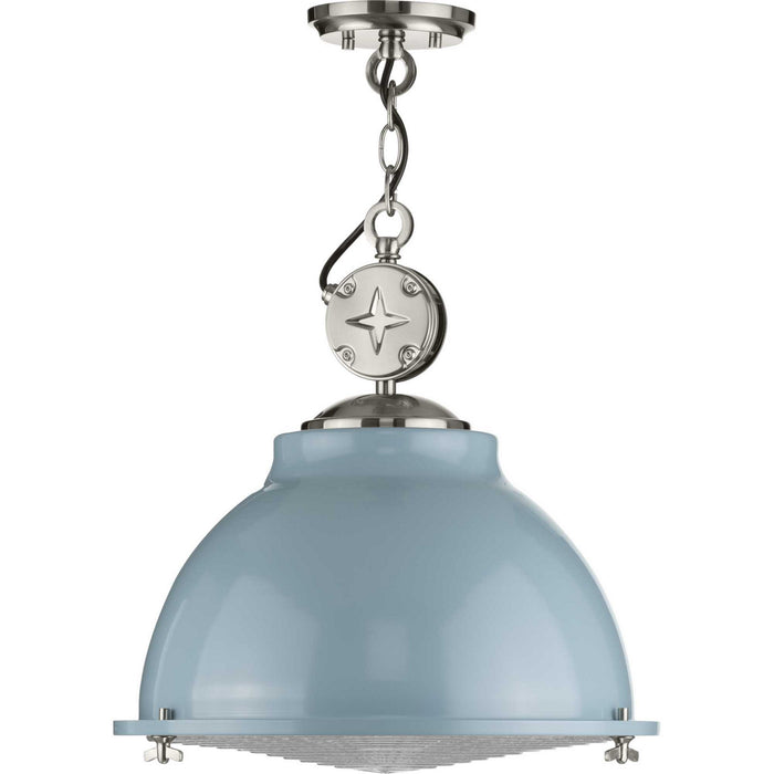 Progress Lighting P500212-164 One Light Pendant, Coastal Blue