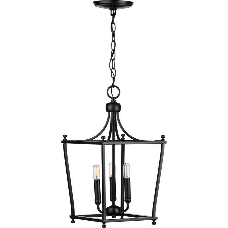 Progress Lighting P500213-031 Three Light Foyer Pendant, Black