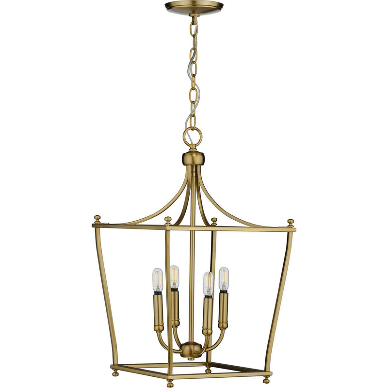 Progress Lighting P500214-109 Four Light Foyer Pendant, Brushed Bronze