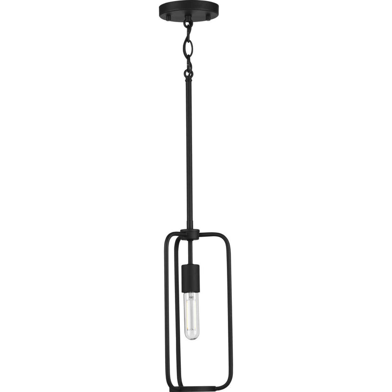 Progress Lighting P500223-031 One Light Mini Pendant, Black