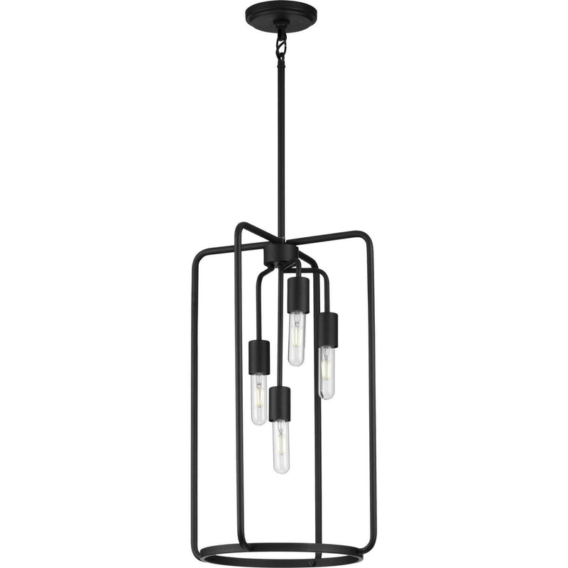 Progress Lighting P500224-031 Four Light Pendant, Black