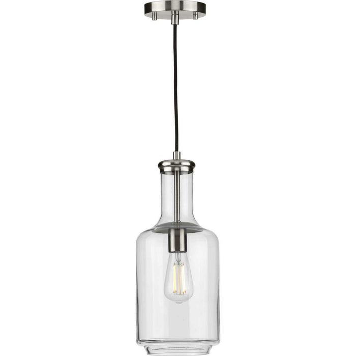 Progress Lighting P500229-009 One Light Pendant, Brushed Nickel