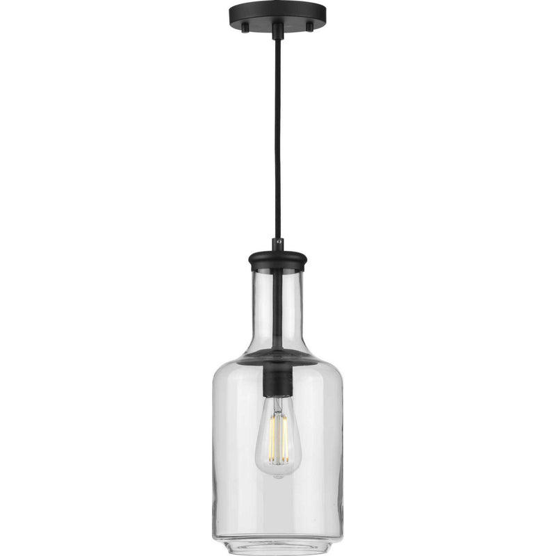 Progress Lighting P500229-031 One Light Pendant, Black