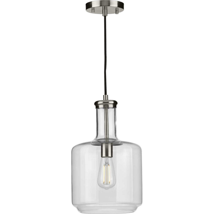 Progress Lighting P500230-009 One Light Pendant, Brushed Nickel