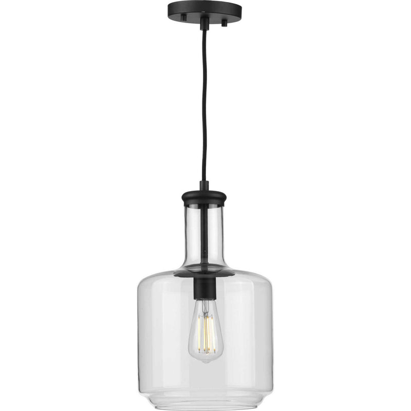 Progress Lighting P500230-031 One Light Pendant, Black