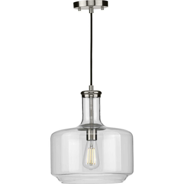 Progress Lighting P500231-009 One Light Pendant, Brushed Nickel