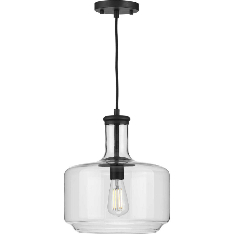 Progress Lighting P500231-031 One Light Pendant, Black