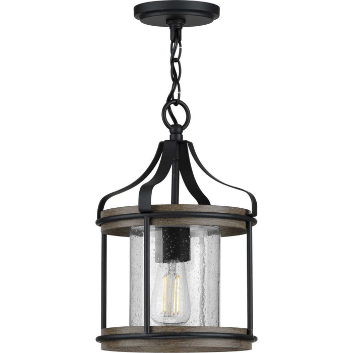 Progress Lighting P500234-031 One Light Outdoor Pendant, Black