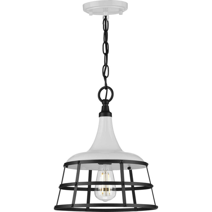 Progress Lighting P500236-030 One Light Pendant, White