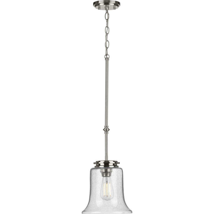 Progress Lighting P500238-009 One Light Mini Pendant, Brushed Nickel