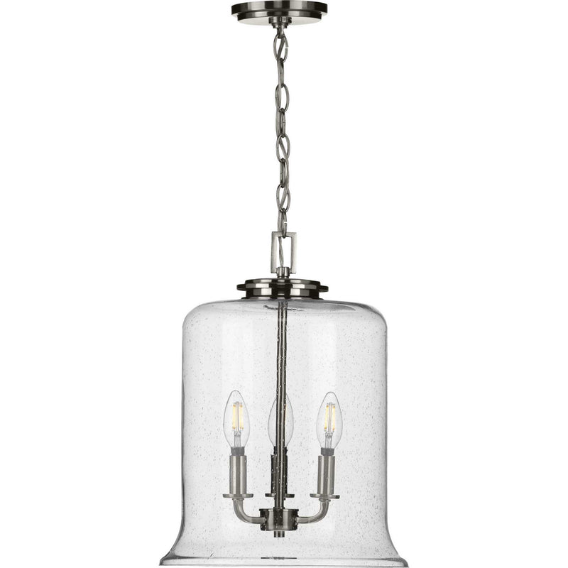 Progress Lighting P500239-009 Three Light Pendant, Brushed Nickel