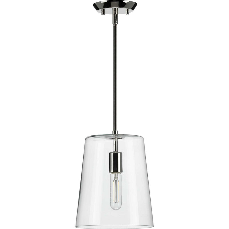 Progress Lighting P500241-104 One Light Pendant, Polished Nickel