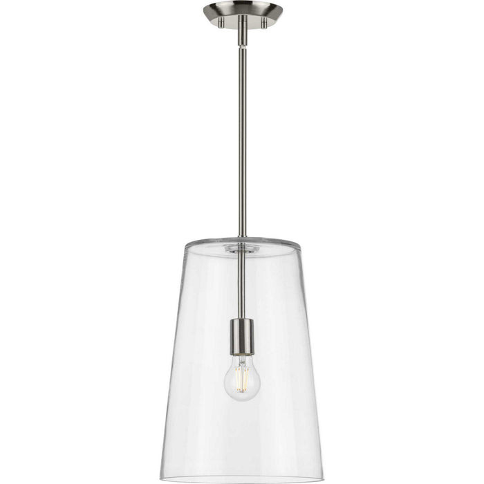 Progress Lighting P500242-009 One Light Pendant, Brushed Nickel