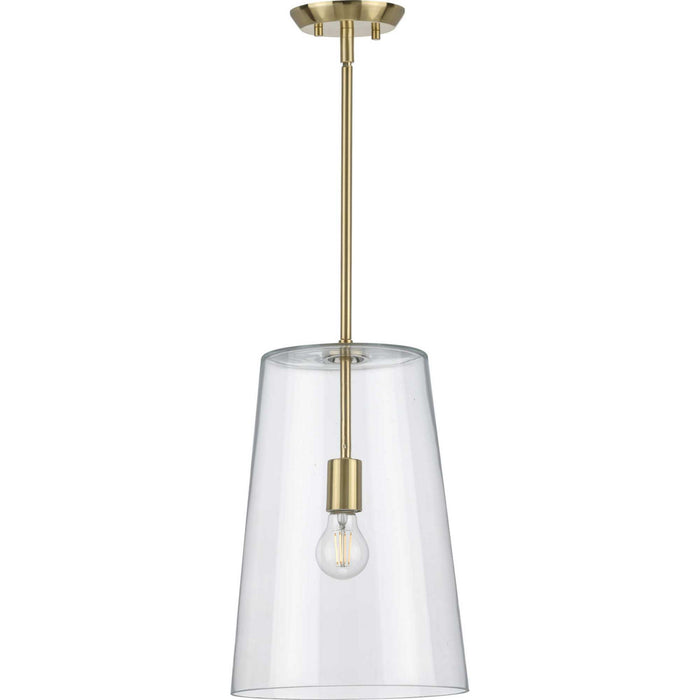Progress Lighting P500242-012 One Light Pendant, Satin Brass