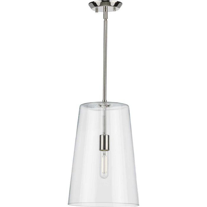 Progress Lighting P500242-104 One Light Pendant, Polished Nickel