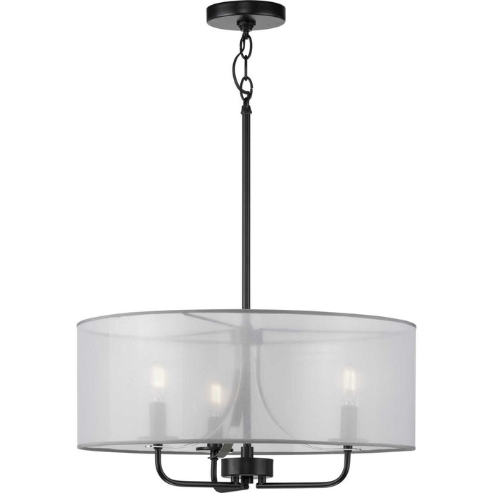 Progress Lighting P500243-031 Three Light Pendant, Black