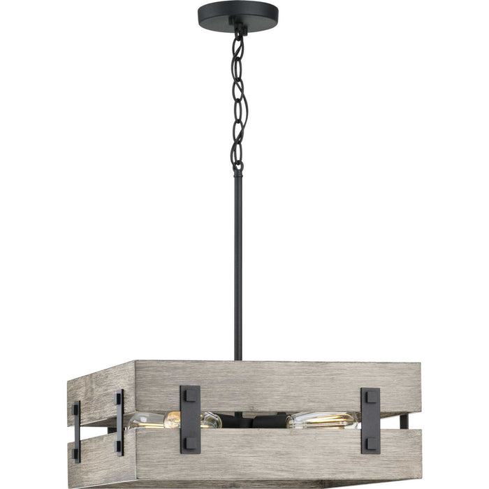 Progress Lighting P500277-031 Four Light Pendant, Black