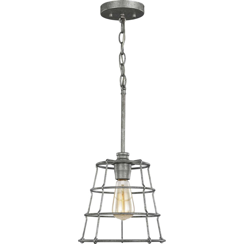 Progress Lighting P500281-141 One Light Mini Pendant, Galvanized