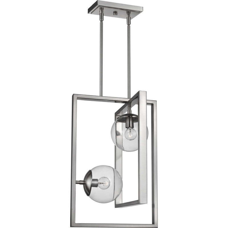 Progress Lighting P500284-009 Two Light Pendant, Brushed Nickel