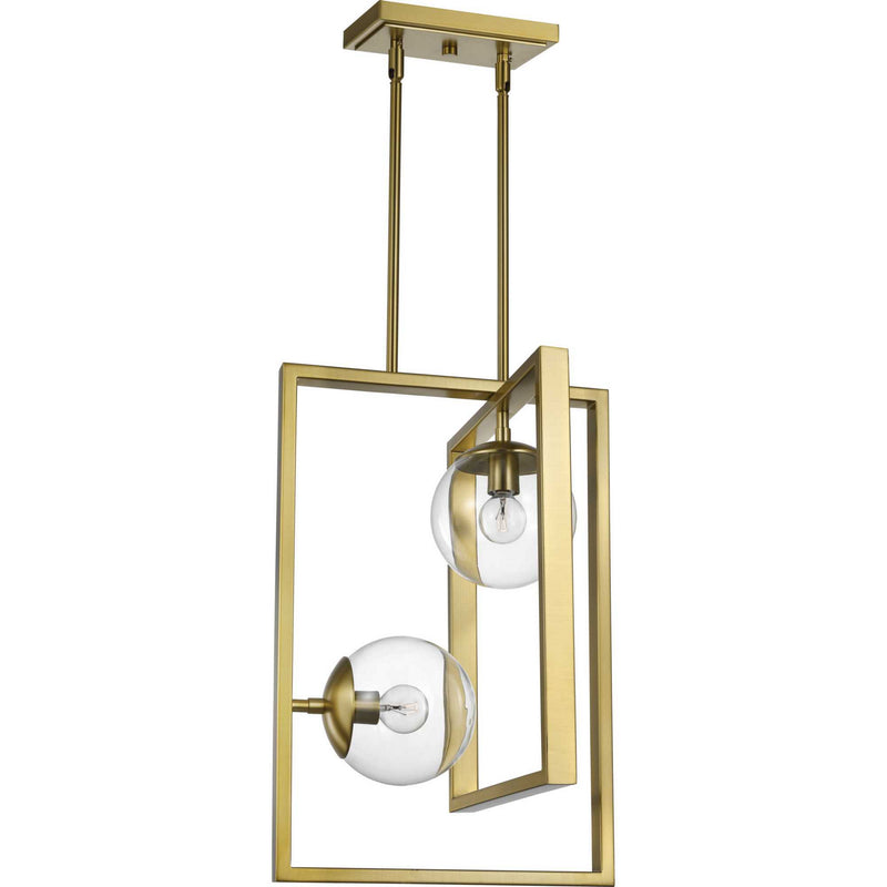 Progress Lighting P500284-109 Two Light Pendant, Brushed Bronze