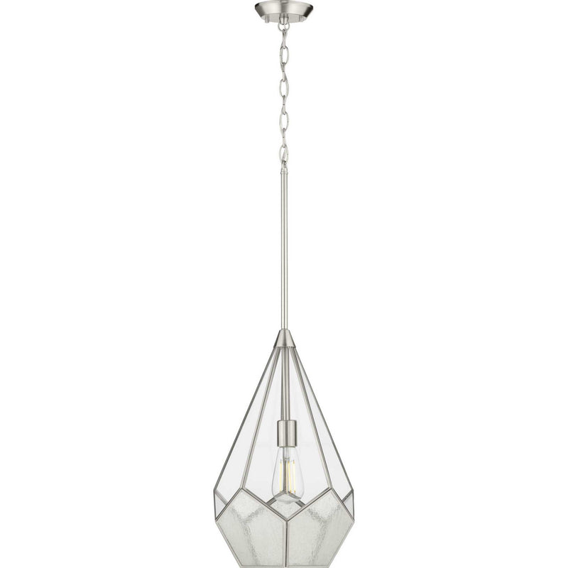 Progress Lighting P5319-09 One Light Pendant, Brushed Nickel