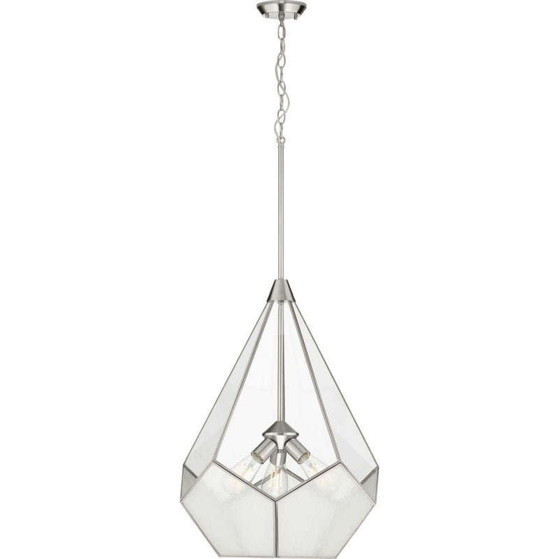 Progress Lighting P5322-09 Three Light Pendant, Brushed Nickel