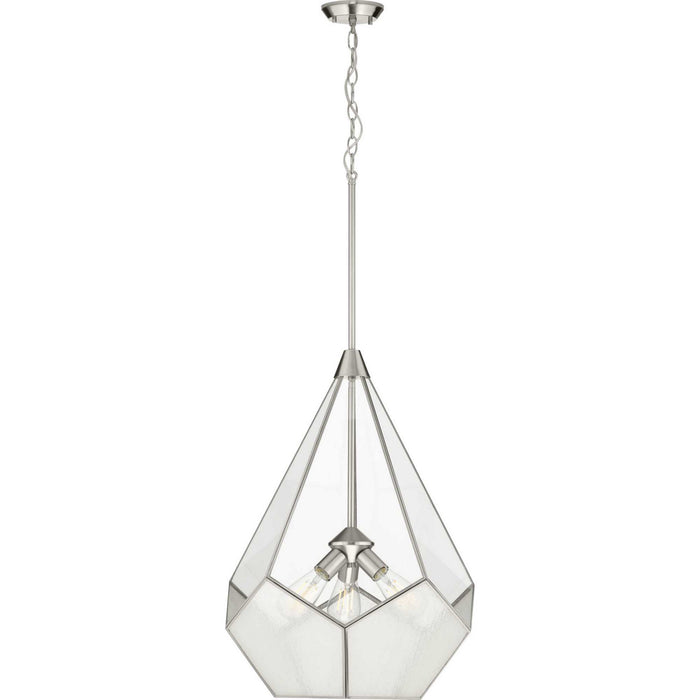 Progress Lighting P5322-09 Three Light Pendant, Brushed Nickel