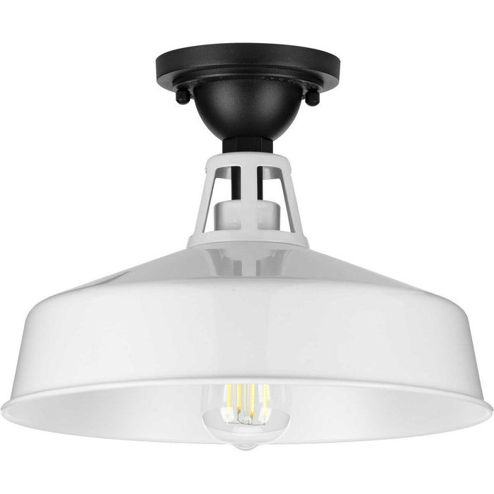 Progress Lighting P550070-030 One Light Semi Flush Mount, White