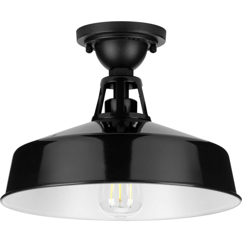 Progress Lighting P550070-031 One Light Semi Flush Mount, Black