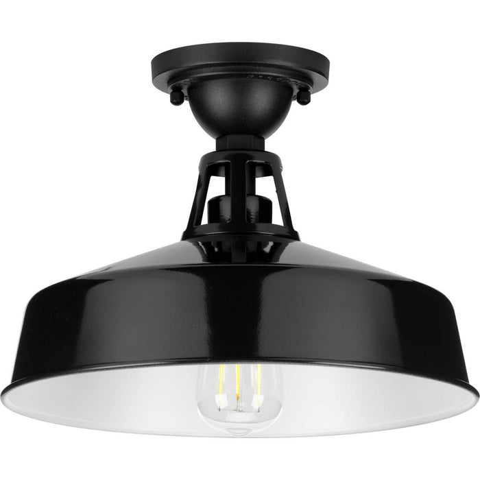 Progress Lighting P550070-031 One Light Semi Flush Mount, Black